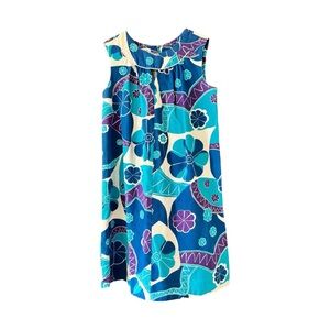Paradise Hawaii Vintage Hawaiian Dress Cotton Psychedelic Flower Power Print